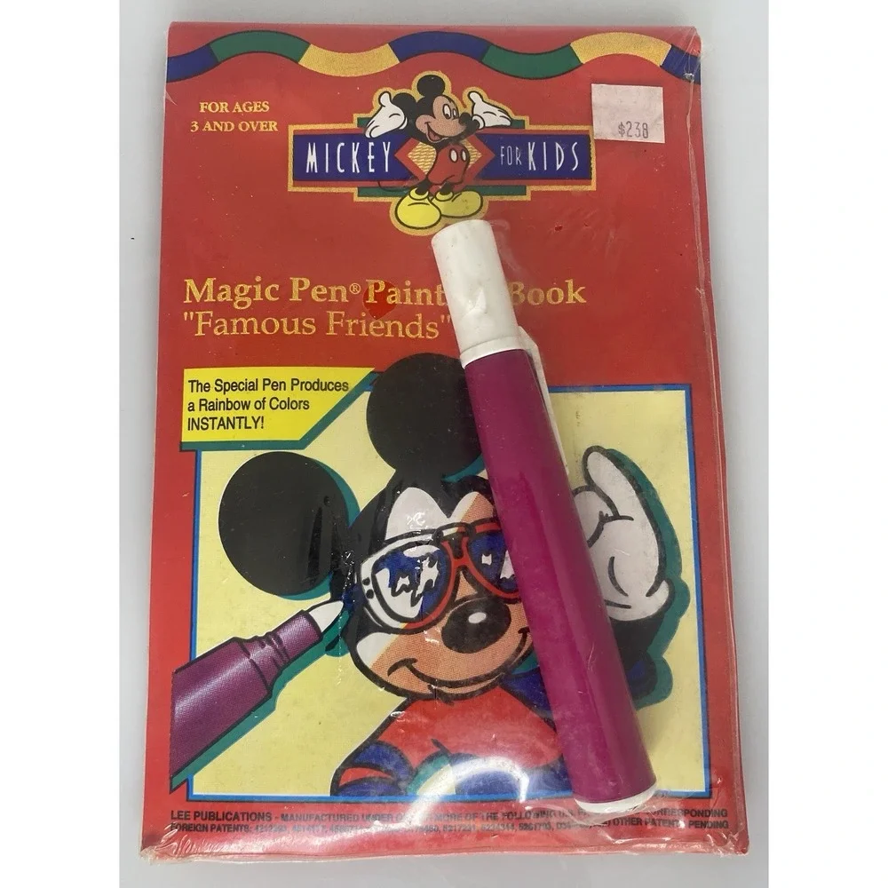 Vintage Mickey For Kids Magic Pen Painting Book Famous Friends Disney